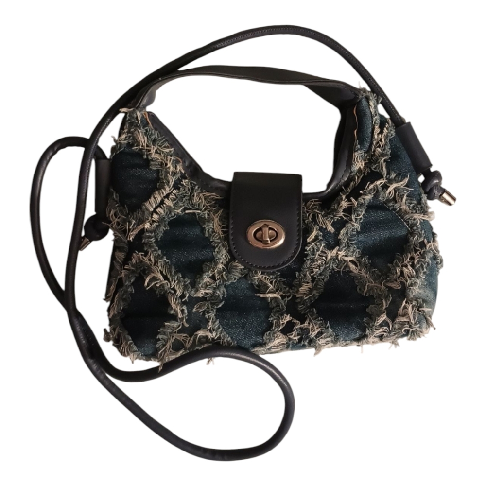 Cute Denim Mini 2 Way Crossbody Handbag NWOT - Picture 2 of 8